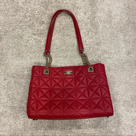 Kate Spade NY Sedgewick Place Small Phoebe Shoulder Bag Red Quilted Leather - Picture 4 of 15